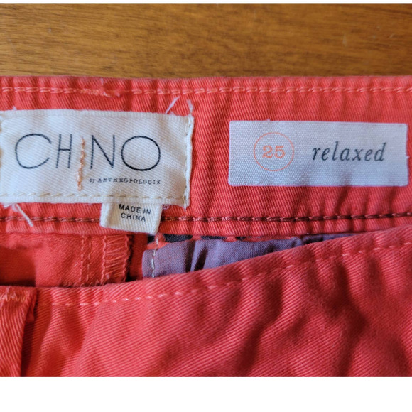 Chino by Anthropologie Womens Shorts Size 25 Orange Cotton - Picture 3 of 3